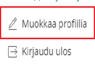 Profiilia voi myös muokata ylä palkista löytyvästä pudotus valikosta.