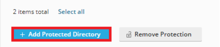 After the domain is selected, click: ‘Websites & Domains’ → ‘Password-protected Directories → ‘Add Protected Directory.’. After the domain is selected, click: ‘Websites & Domains’ → ‘Password-protected Directories → ‘Add Protected Directory.’.