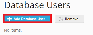 Click Add Database User.